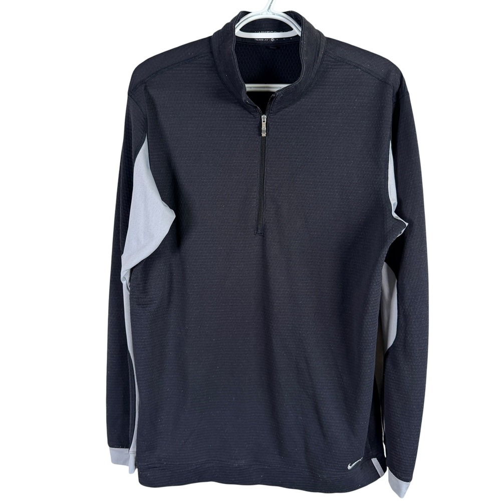 Nike Golf Therma-FIT 1/4 Zip Pullover Mens Medium Black Stretch Long Sleeve